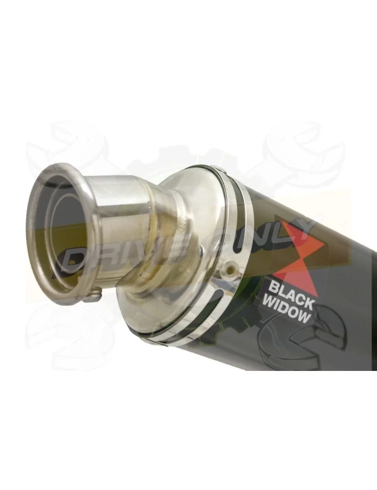 HONDA XL125 VARADERO (JC49) 08-16 Tube de raccord et Silencieux Rond Noir Inox 350mm