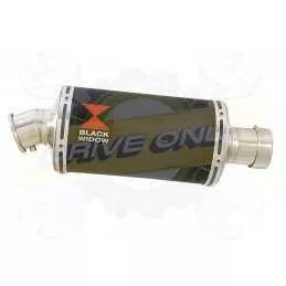 Ovale Noir En Inox Silencieux 230mm