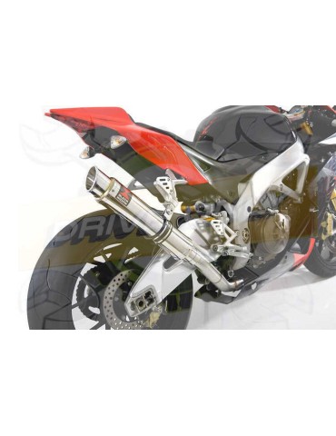 Aprilia RSV4 1000R & Factory 2009/2015 Passage Haut Exhaust tube de raccord & Rond GP Style Silencieux En Inox 350mm