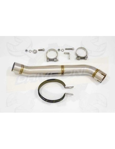 Aprilia RSV4 1000R & Factory 2009/2015 Passage Haut Exhaust tube de raccord & Ovale Black Silencieux En Inox + Carbon Tip 400mm
