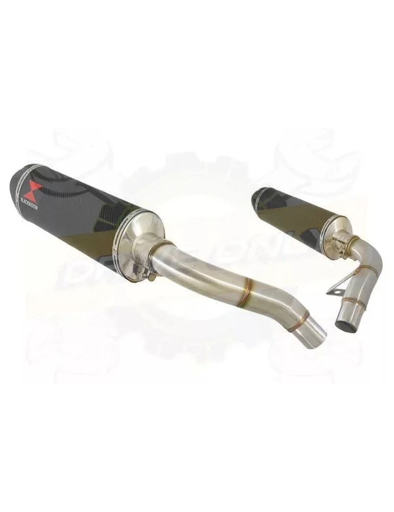 ST1100 ST 1100 (SC26) Pan European Tube de raccord & Silencieux Ovale En Carbone + carbone tip 400mm