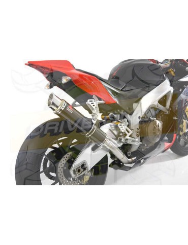 Aprilia RSV4 1000R & Factory 2009/2015 Passage Haut Exhaust tube de raccord & Silencieux GP Rond En Carbone 350mm