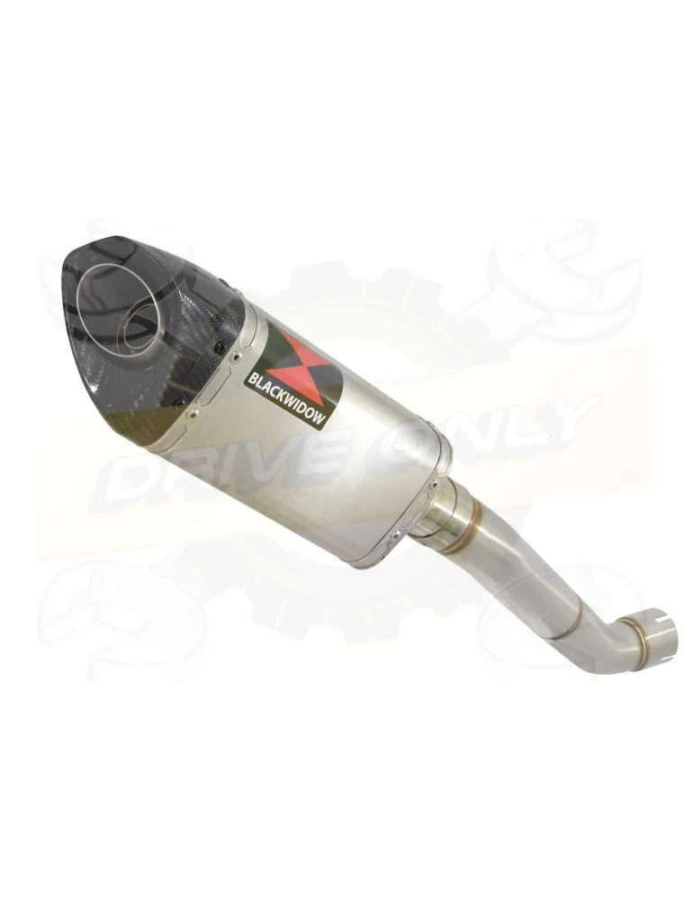 Aprilia Tuono V4R / V4R APRC 2011/2015 Passage Haut Exhaust tube de raccord & Tri Ovale Silencieux En Inox + TCarbon tip 250mm