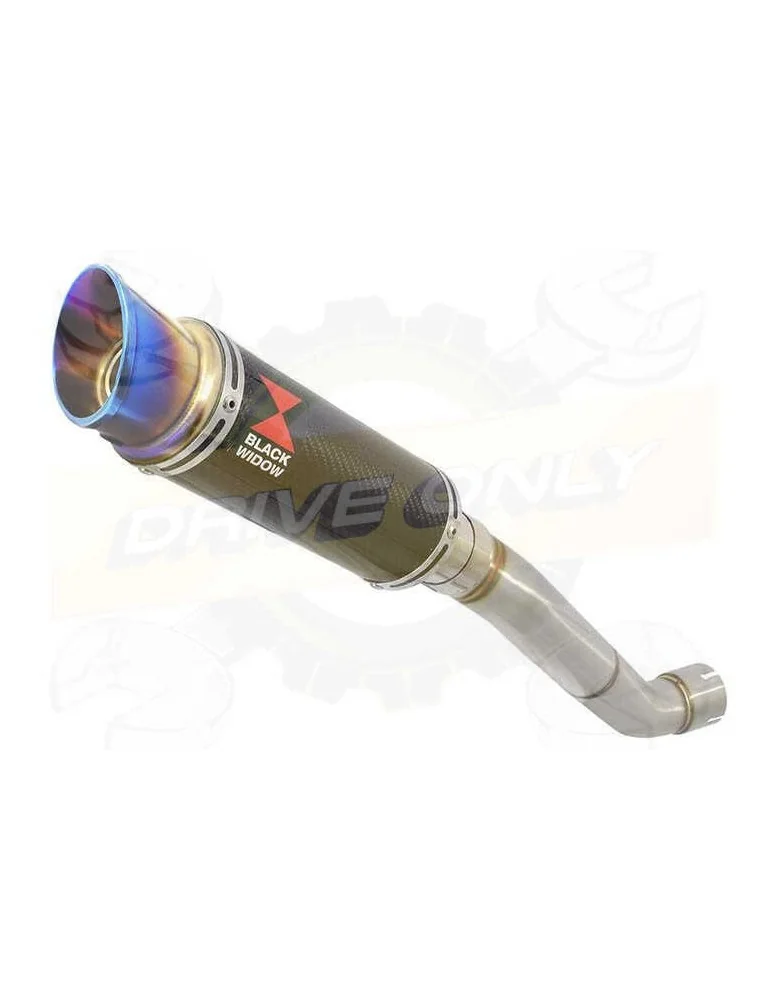 Aprilia Tuono V4R / V4R APRC 2011/2015 Passage Haut Exhaust tube de raccord & Silencieux GP Rond En Carbone + Blue Stainless Tip
