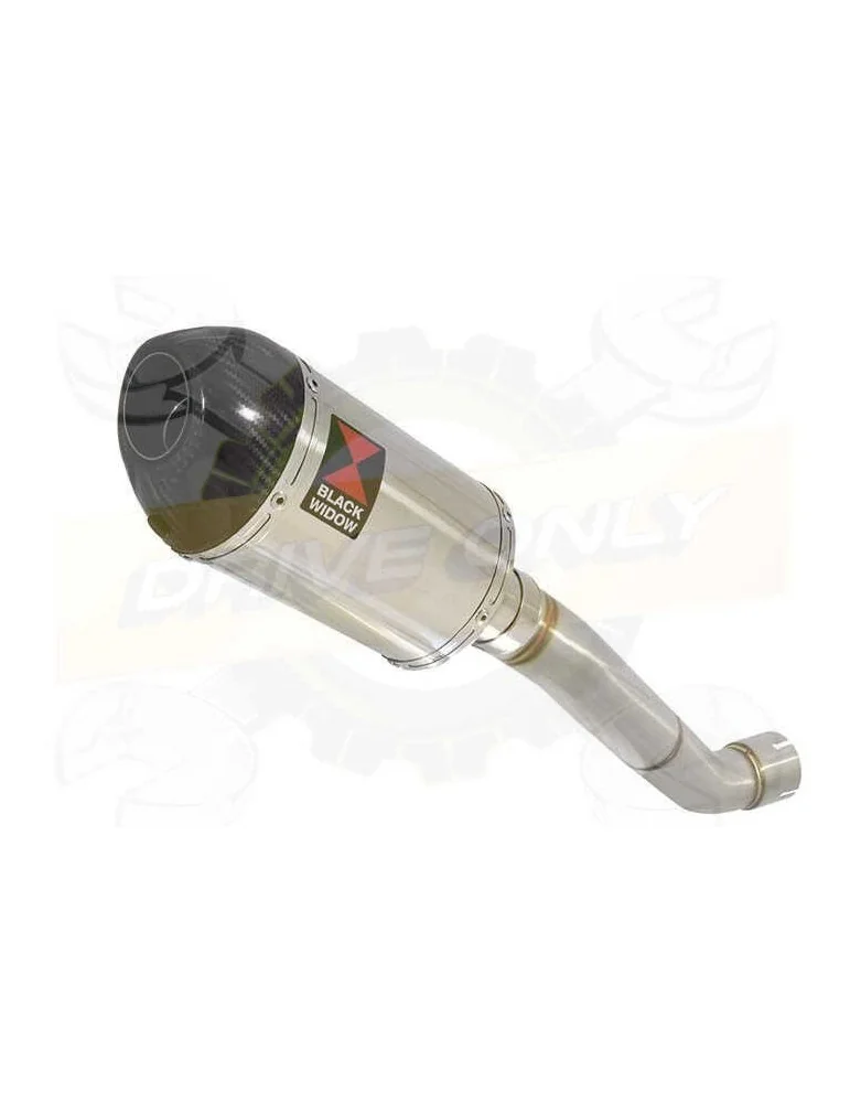 Aprilia Tuono V4R / V4R APRC 2011/2015 Passage Haut Exhaust tube de raccord & Ovale Silencieux En Inox + En Carbone Tip 200mm