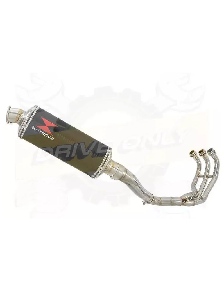 MT-09 Tracer 2013-2021 High Level De-cat Exhaust System with 300mm Oval Carbon Fibre Silencer