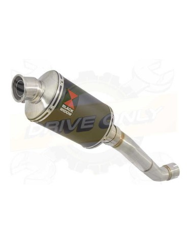 Aprilia RSV4 1000R & Factory 2009/2015 Passage Haut Exhaust tube de raccord & Ovale Black Silencieux En Inox 230mm
