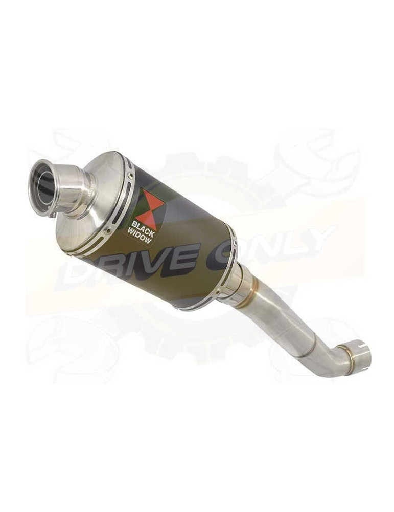 Aprilia RSV4 1000R & Factory 2009/2015 Passage Haut Exhaust tube de raccord & Ovale Black Silencieux En Inox 230mm