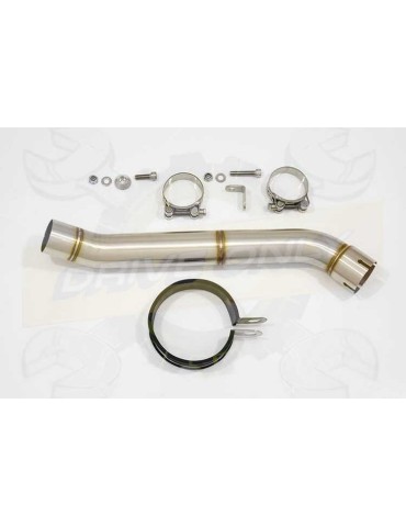 Aprilia RSV4 1000R & Factory 2009/2015 Passage Haut Exhaust tube de raccord & Ovale Black Silencieux En Inox 230mm