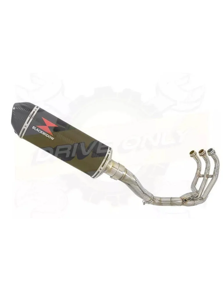 MT-09 Tracer 2013-2021 High Level De-cat Exhaust System with 300mm Oval Carbon Fibre Silencer + Carbon Fibre Tip
