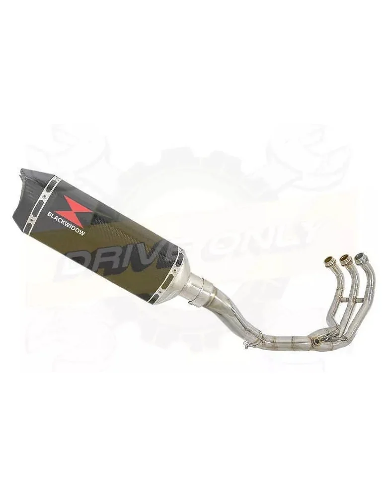 MT-09 Tracer 2013-2021 High Level De-cat Exhaust System with 300mm Hexagonal Carbon Fibre Silencer