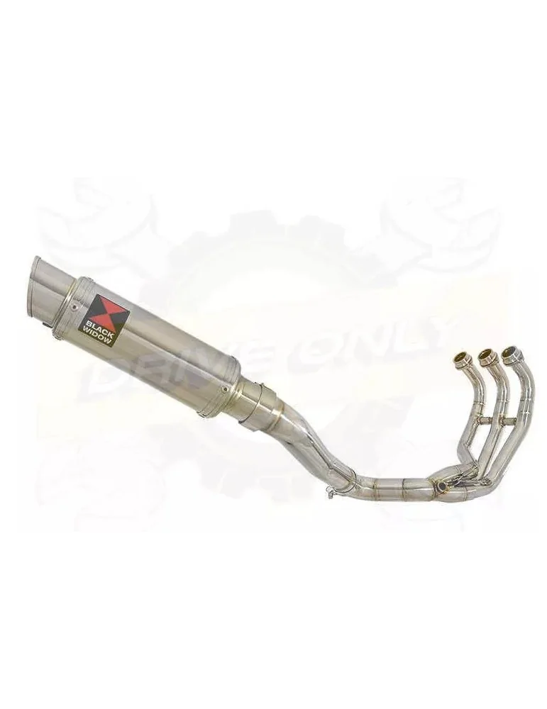 MT-09 Tracer 2013-2021 High Level De-cat Exhaust System with 230mm Round GP Style Stainless Steel Silencer