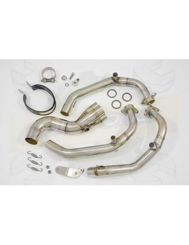 MT-09 Tracer 2013-2021  Passage Bas Décatalyseur Ligne complètes Ovale Stainless Silencieux 400mm