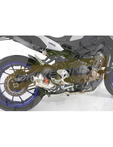 MT-09 Tracer 2013-2021  Passage Bas Décatalyseur Ligne complètes Ovale Stainless Silencieux 400mm