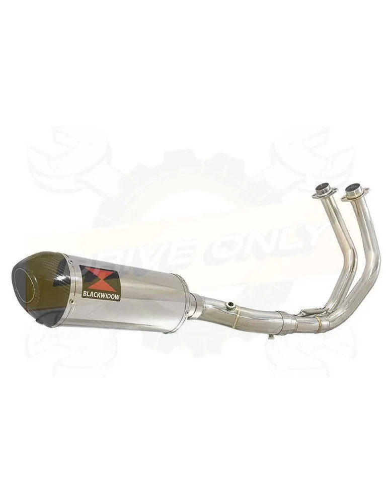 FZ-07 Tracer 2014 2015 2016 2017 Passage Bas Décatalyseur Ligne complète & Silencieux Ovale En Inox + Canule en Carbone 300mm