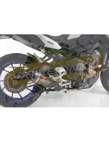 MT-09 Tracer 2013-2021 Passage Bas Décatalyseur Ligne complètes Silencieux Ovale En Carbone + Carbon Tip 400mm
