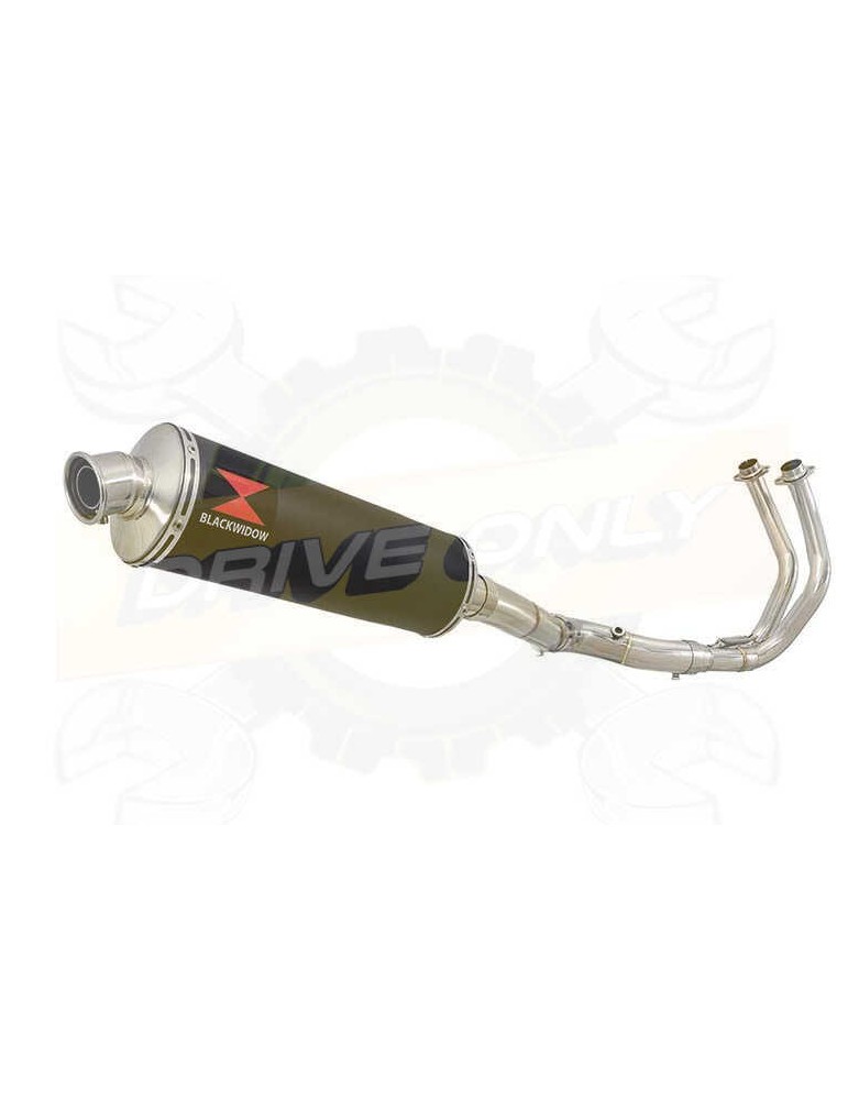 FZ-07 Tracer 2014 2015 2016 2017 Passage Haut Décatalyseur Ligne complètes & Ovale Noir Silencieux En Inox 400mm