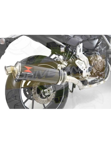 FZ-07 Tracer 2014 2015 2016 2017 Passage Haut Décatalyseur Ligne complètes & Ovale En Carbone Silencieux 400mm