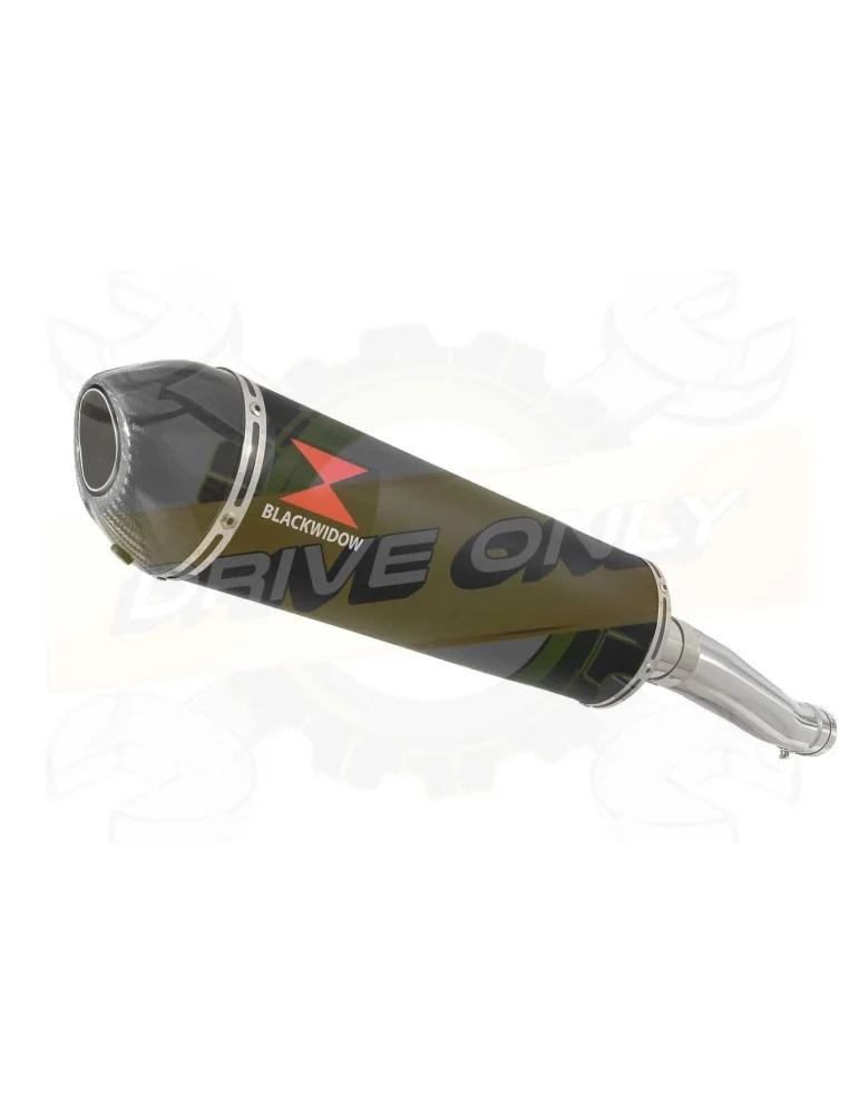 FZR1000 FZR 1000 EXUP Tube de raccord et Silencieux Ovale Noir En Inox & Canule en Carbone 400mm
