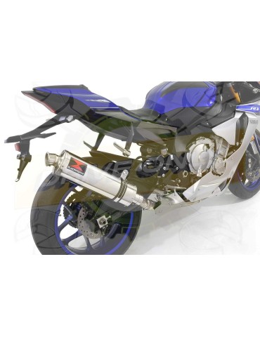 YZF-R1 R1M 2015-2017 Decata Collecteur en Inox + Silencieux Ovale En Inox 400mm