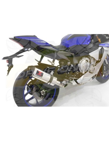 YZF-R1 R1M 2015-2017 Decata Collecteur en Inox + Silencieux Ovale En Inox + Canule en Carbone 300mm