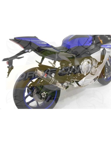 YZF-R1 R1M 2015-2017 Decata Collecteur en Inox + Silencieux Rond GP en Carbone + Canule en Titane 230mm