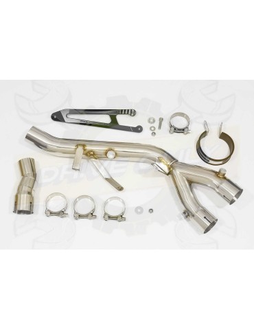 YZF-R1 R1M 2015-2017 Decata Collecteur en Inox + Silencieux Rond En Inox 200mm