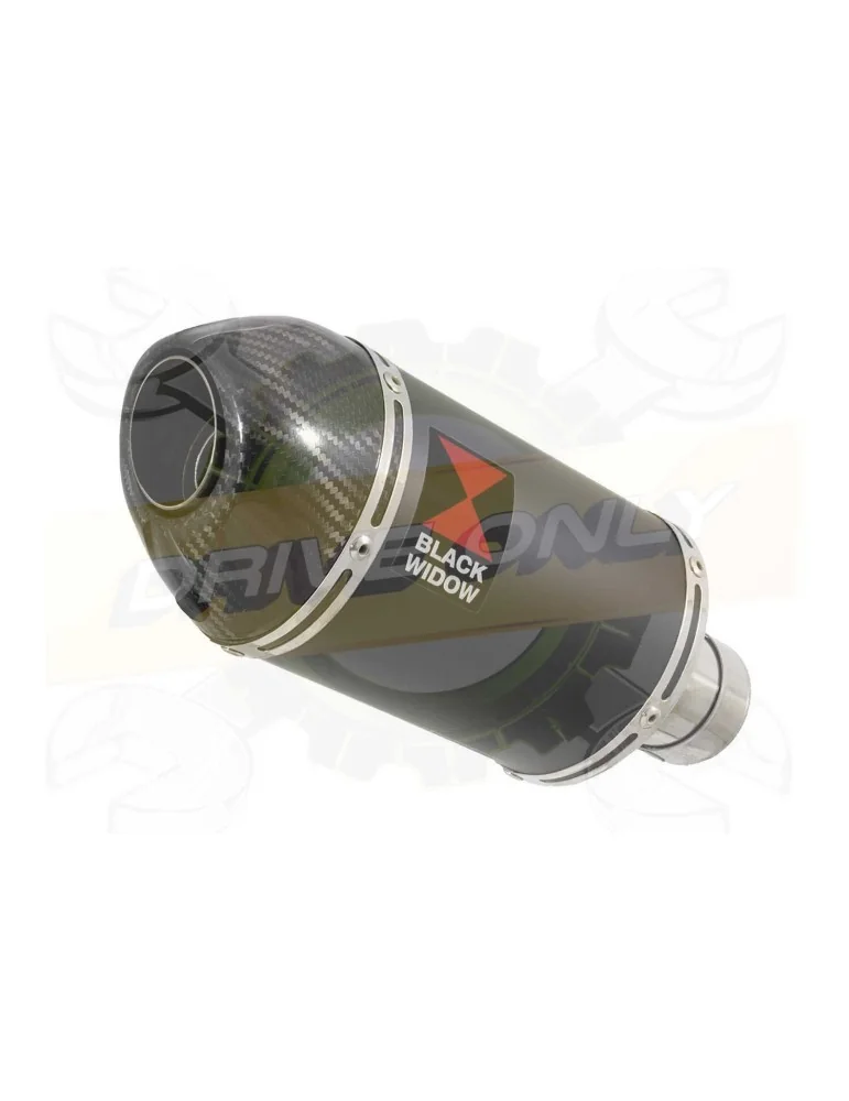 YZF-R1 R1M 2015-2017 Tube de raccord + Silencieux Ovale Noir En Inox + Canule en Carbone 200mm