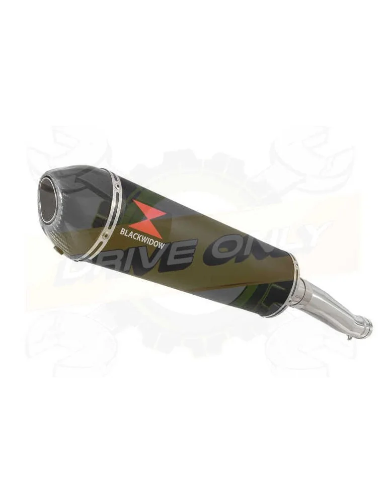Yamaha FZR 600 FZR600R 4JH 'Fox Eye' Tube de raccord et Silencieux Ovale Noir En Inox + Canule En Carbone 400mm