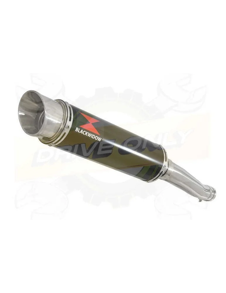 Yamaha FZR 600 FZR600R 4JH 'Fox Eye' Tube de raccord et Silencieux Rond GP Style Noir En Inox 360mm