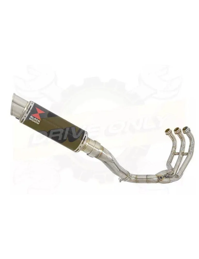 MT-09 Tracer 2013-2021 High Level De-cat Exhaust System with 230mm Round GP Style Carbon Fibre Silencer