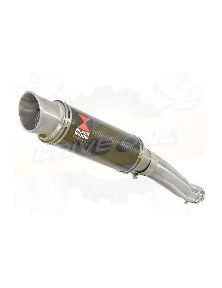 Yamaha FZR 600 FZR600R 4JH 'Fox Eye' Tube de raccord et Silencieux GP Rond En Carbone + Canule en Titane 230mm