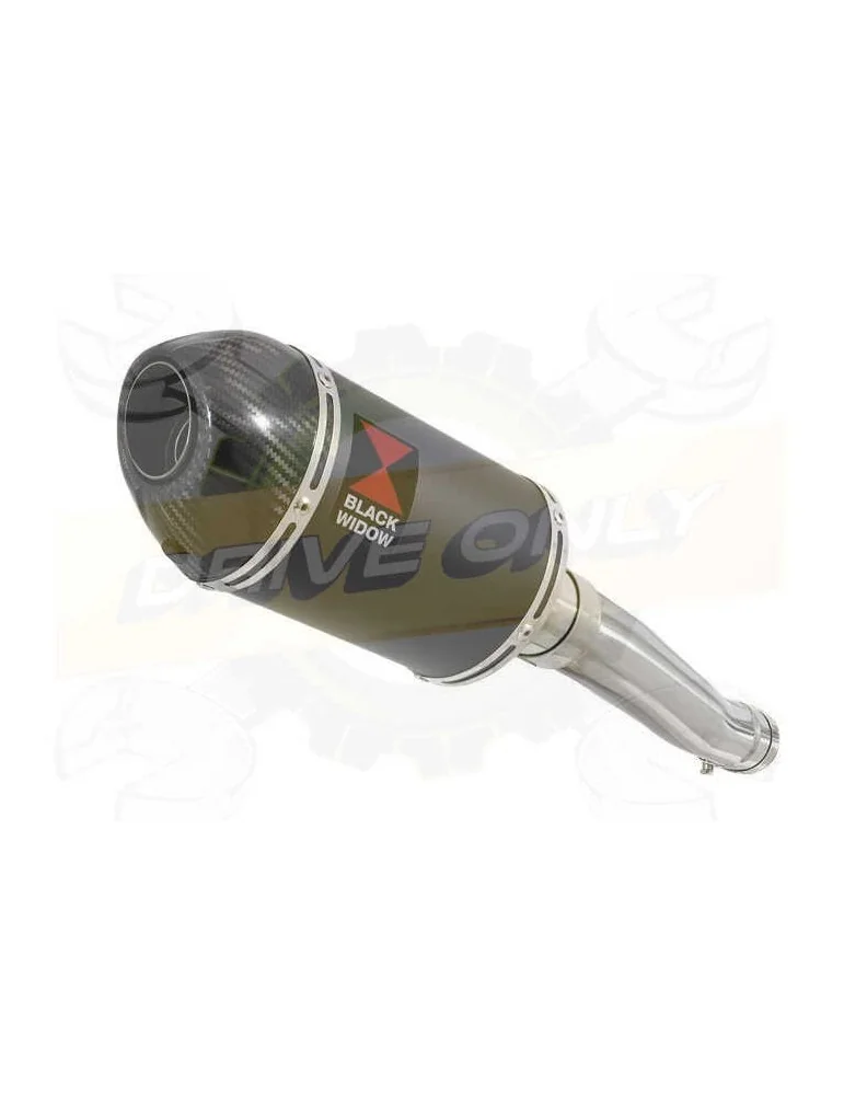 Yamaha FZR 600 FZR600R 4JH 'Fox Eye' Tube de raccord et Silencieux Ovale Noir En Inox + Canule En Carbone 200mm