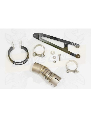 YZF-R1 R1M 2015-2017 Tube de raccord en Titane + Silencieux Rond GP en Carbone + Canule en Titane 230mm
