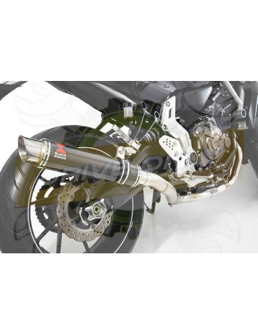 FZ-07 Tracer 2014 2015 2016 2017 Passage Haut Décatalyseur Ligne complètes & Rond GP Style Noir Silencieux En Inox 35