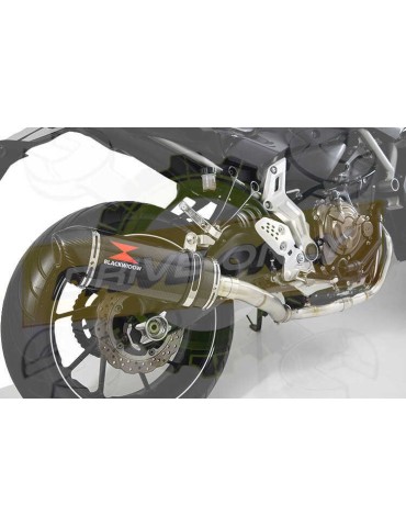 FZ-07 Tracer 2014 2015 2016 2017 Passage Haut Décatalyseur Ligne complètes & Ovale En Carbone Silencieux 300mm