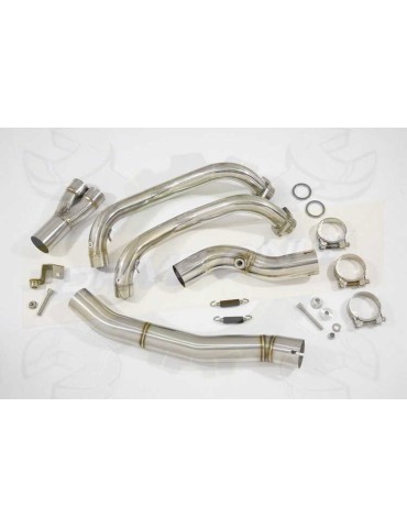 FZ-07 Tracer 2014 2015 2016 2017 Passage Haut Décatalyseur Ligne complètes & Ovale Silencieux En Inox 230mm