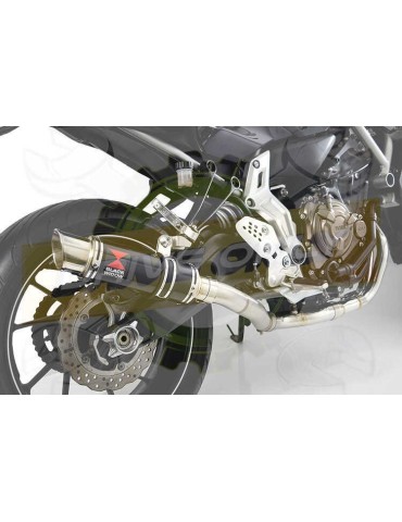 FZ-07 Tracer 2014 2015 2016 2017 Passage Haut Décatalyseur Ligne complètes & Rond GP Style Noir Silencieux En Inox 23