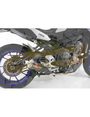 MT-09 Tracer 2013-2021  Passage Bas Décatalyseur Ligne complètes Silencieux Ovale En Carbone 400mm
