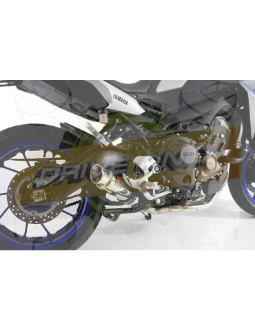 MT-09 Tracer 2013-2021  Passage Bas Décatalyseur Ligne complètes Rond GP Style Stainless Silencieux 350mm