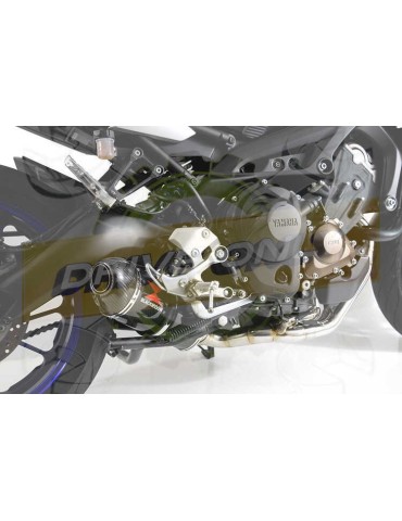MT-09 Tracer 2013-2021  Passage Bas Décatalyseur Ligne complètes Silencieux Ovale En Carbone + Carbon Tip 300mm