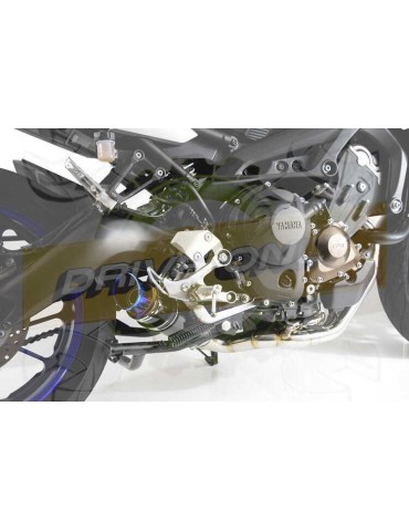 MT-09 Tracer 2013-2021  Passage Bas Décatalyseur Ligne complètes Rond GP Style Carbon Silencieux + Titanium 230mm