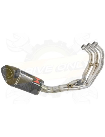 FMT-09 Tracer 2013-2021  Passage Bas Décatalyseur Ligne complètes + Tri Silencieux Ovale En Carbone + Carbon Tip 250mm