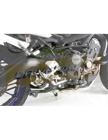 MT-09 Tracer 2013-2021  Passage Bas Décatalyseur Ligne complètes Rond GP Style Stainless Silencieux 230mm