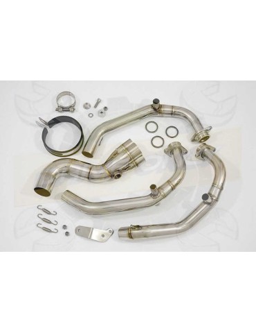 MT-09 Tracer 2013-2021  Tracer Passage Bas Décatalyseur Ligne complètes Rond Stainless Silencieux 200mm