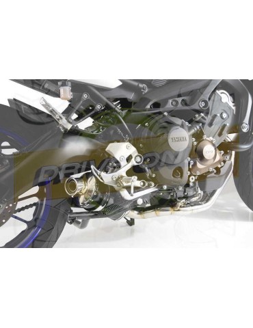 MT-09 Tracer 2013-2021  Passage Bas Décatalyseur Ligne complètes Ovale Black Stainless Silencieux 230mm
