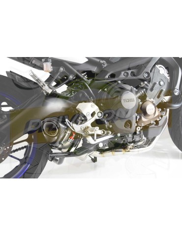 MT-09 Tracer 2013-2021  Passage Bas Décatalyseur Ligne complètes + Tri Ovale Stainless Silencieux Carbon Tip 250mm