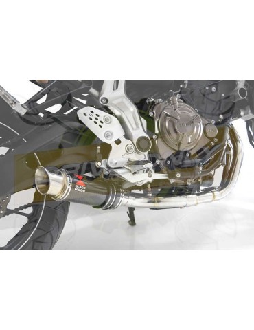 FZ-07 Tracer 2014 2015 2016 2017 Passage Bas Décatalyseur Ligne complète & Silencieux Rond En Carbone 200mm