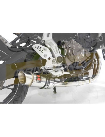 FZ-07 Tracer 2014 2015 2016 2017 Passage Bas Décatalyseur Ligne complète & Silencieux Rond En Inox 200mm
