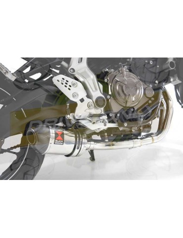 FZ-07 Tracer 2014 2015 2016 2017 Passage Bas Décatalyseur Ligne complète & Silencieux Ovale En Inox + Canule en Carbone 200mm